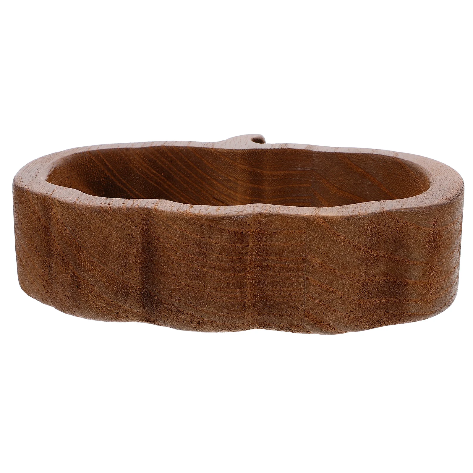 

Pumpkin Shaped Wood Bowl Carved Wooden Serving Plate Dessert Holder Fruit Snack Tray Decorative Kitchen Food Bowl
