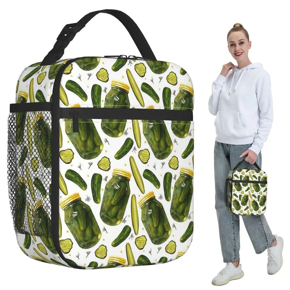Pickles Pickles Pickles By Christine Leader Insulated Lunch Bag Cooler Thermal Food Box Tote Portable Lunch Boxes Container