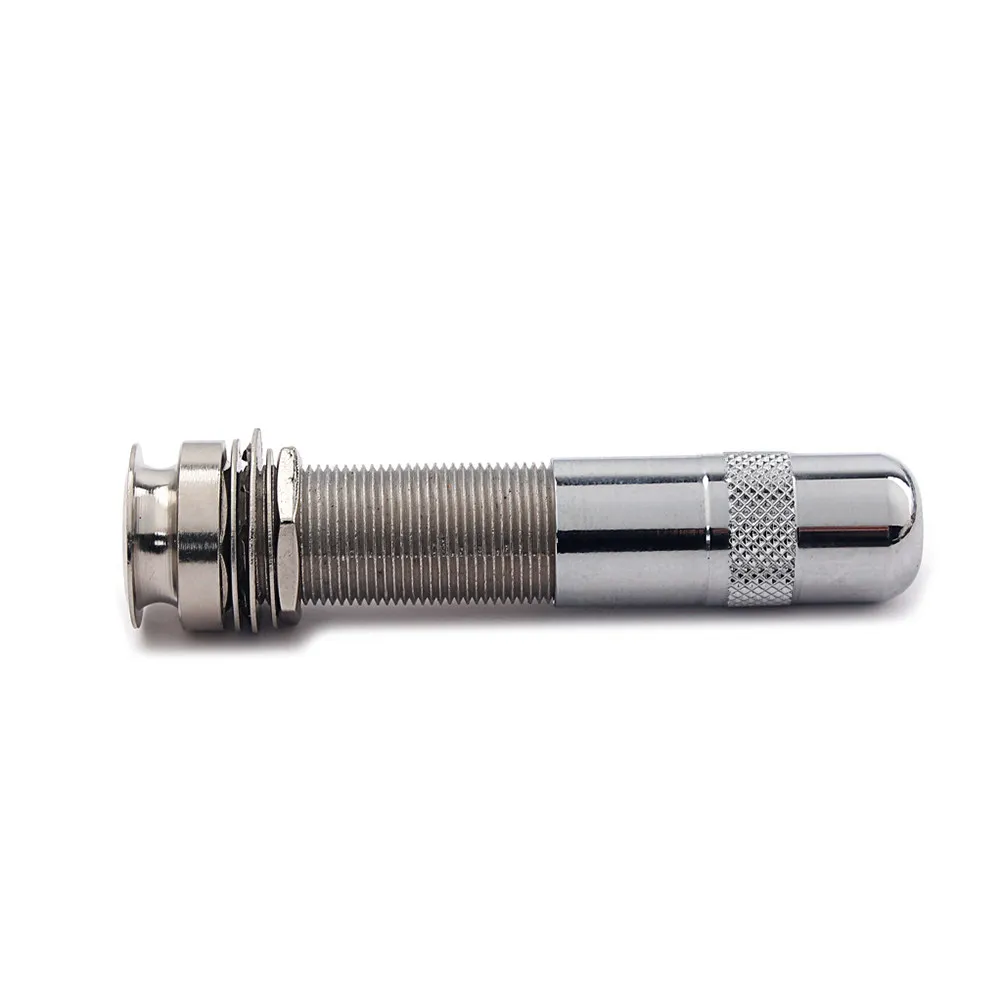 Gt299 Threaded Cylinder Guitar Jack Socket Endpin Jack Plug Short Threaded Bushing Sleeve Silver for Electric Acoustic Guitar