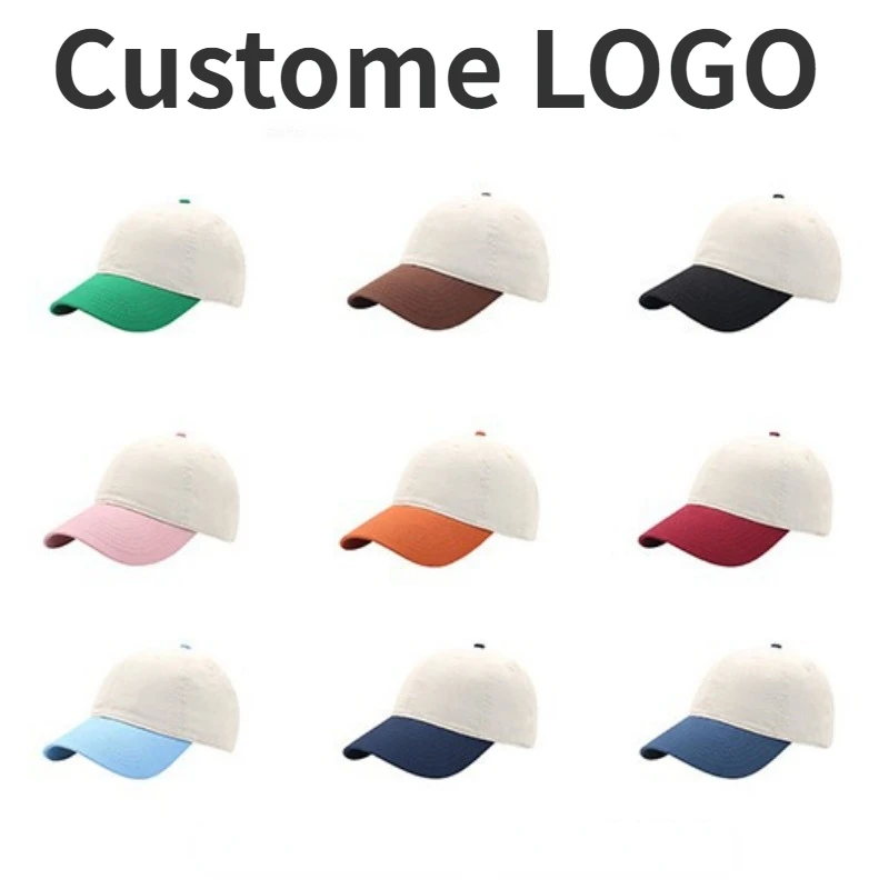 Customized Logo Color Matching Baseball Cap Men and Women Pure Cotton Outdoor Versatile Curved Brim Adjustable Truck Driver Hat