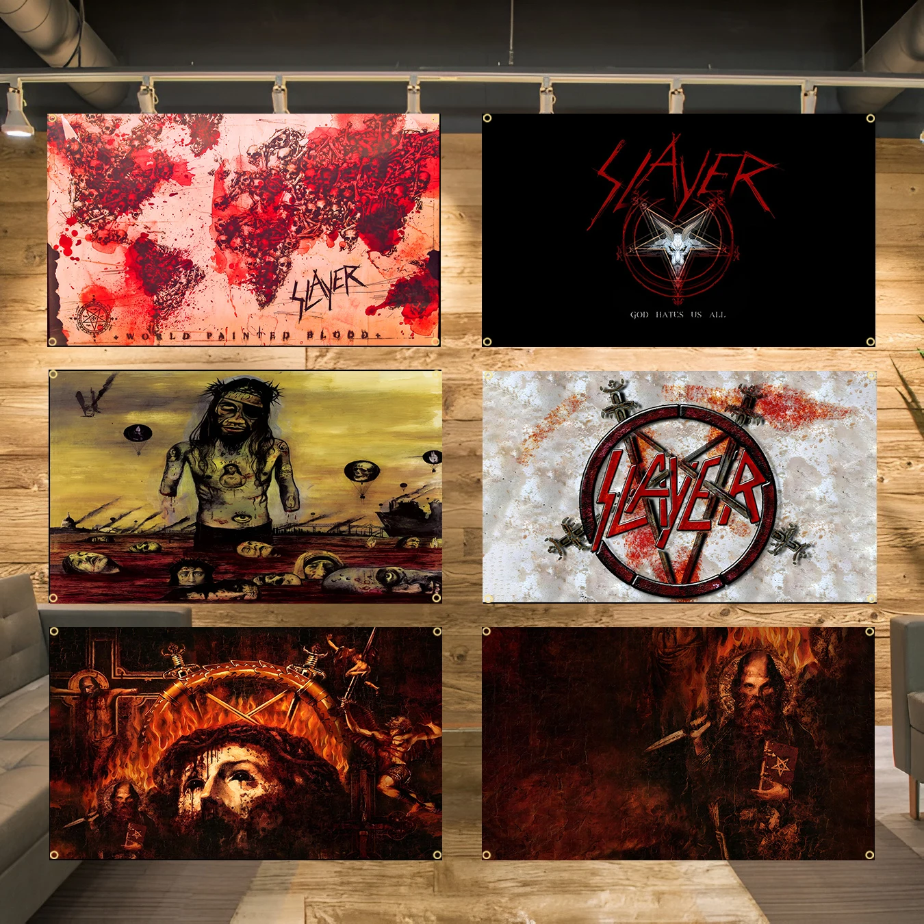 90x150cm 3X5FT S-slayers Heavy Rock Band Flag Polyester Printed Banner for Garage Wall Art Out Door Decoration