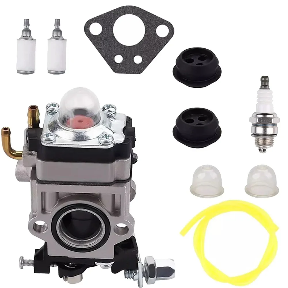 15MM Carburetor Kit For Pocket Bike 43cc 47cc 49cc 50cc 2-Stroke Engine Brush Cutter With Seal Hose Spark Plug Petrol Filter Kit