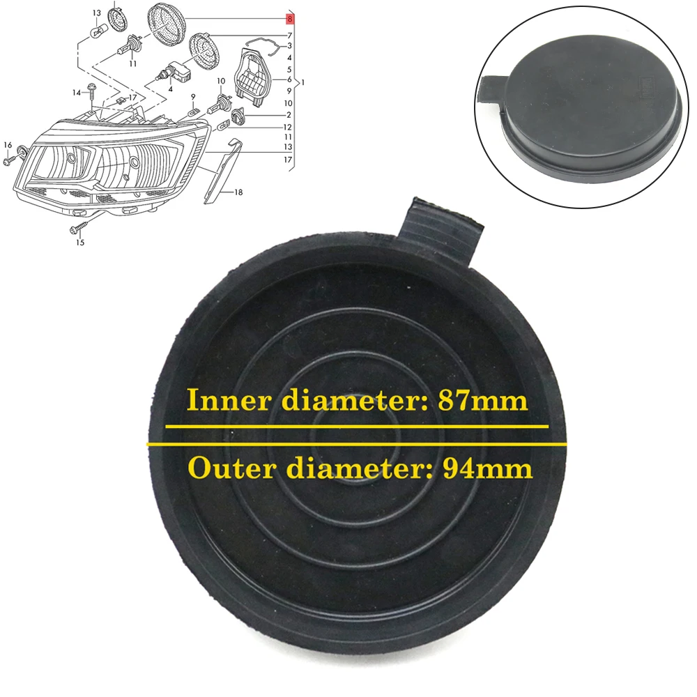 Headlamp Bulb Seal Rear Back Cap Dust Cover For VW Golf PLUS Polo V 6R Transporter Scirocco III Seat Altea Leon II Toledo III
