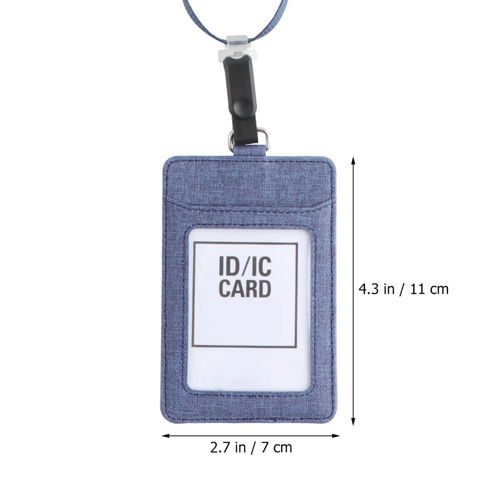 Cloth Badge Holder Detachable Vertical Id Holder Navy Tear-Resistant Window Pass Pouch for Daily Business Students Staff