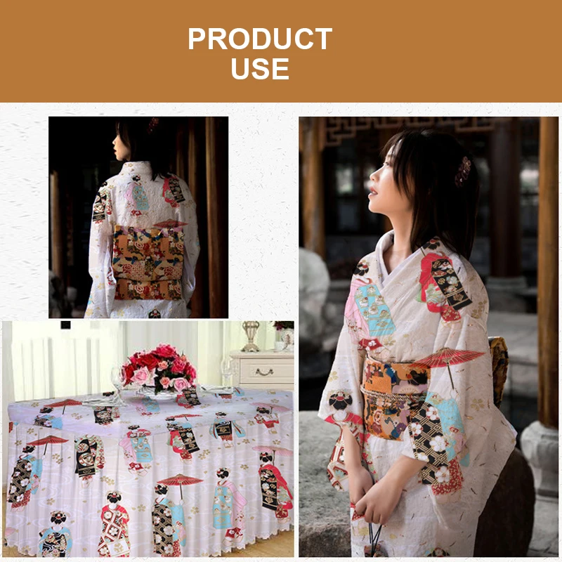 Tessuto abbronzante con motivo Geisha giapponese per borsa da cucito fai da te Kimono Cheongsam Craft Quilting Patchwork Materiale