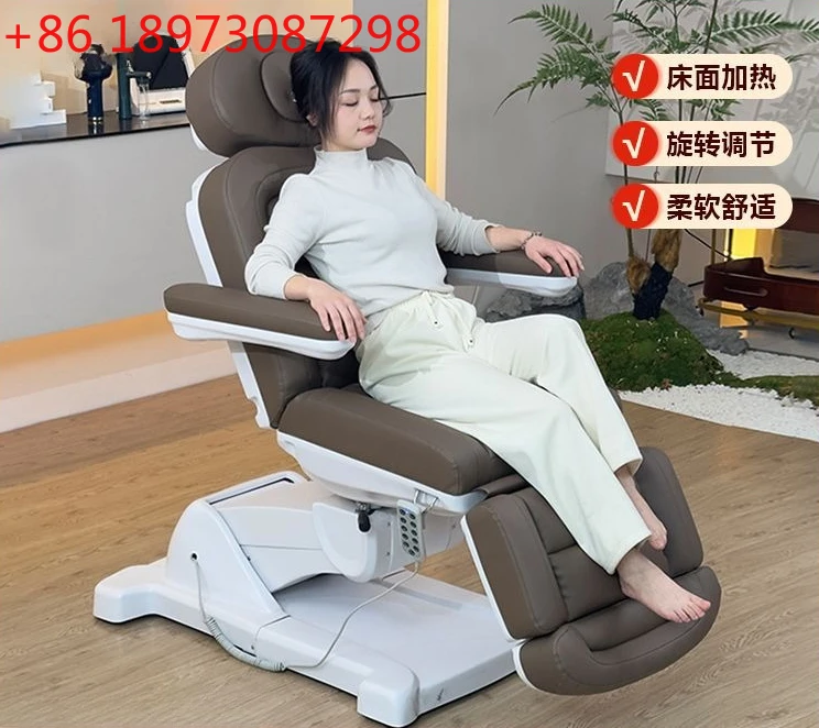 

Electric beauty bed rotates 180 degrees, lies flat, tilts up and down, eyelash injection tattoo bed
