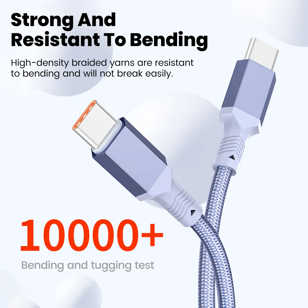 10CM 20CM Short Elbow USB C Cable Braided 60W Fast Charging Data Cable For iPhone 15 16 Huawei Samsung Xiaomi Dual Type C Cable