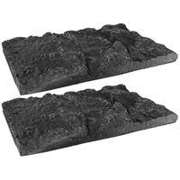 2 Pcs 3D Terrarium Background Reptile Tank Decor Aquarium Snake Tank Background Turtle Vivarium Qinglong Stone