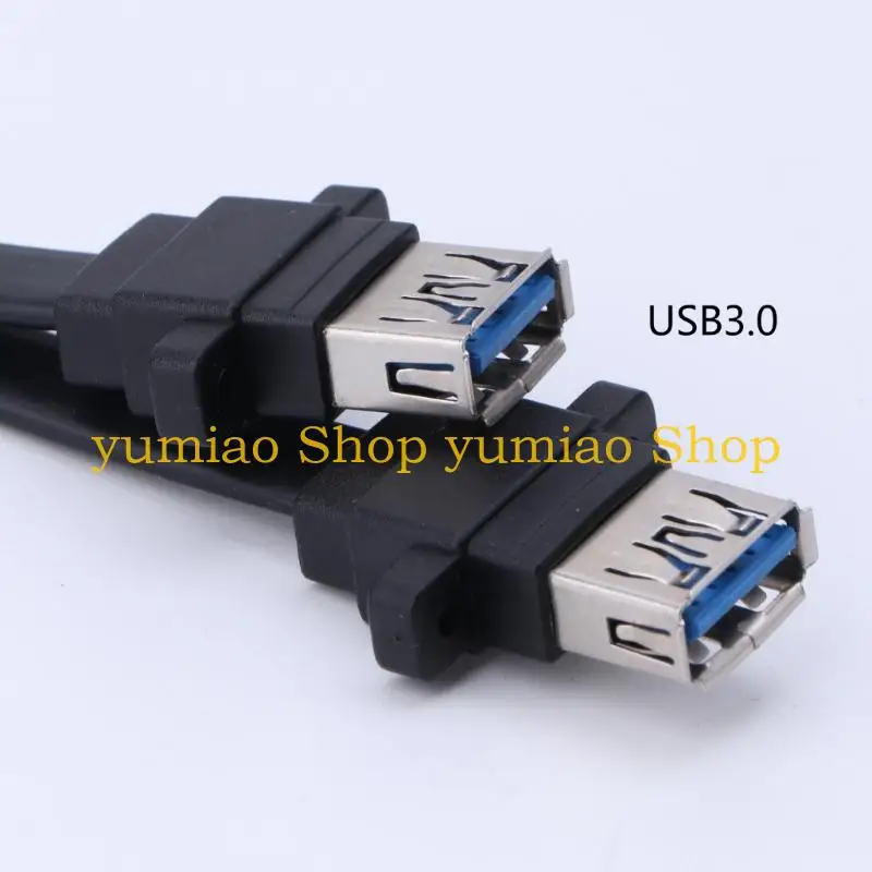 587B USB Extension Cable USB 19Pin to 2 USB3.0 Splitter USB3.0 Flat Shielded Line for Gamers and Computer
