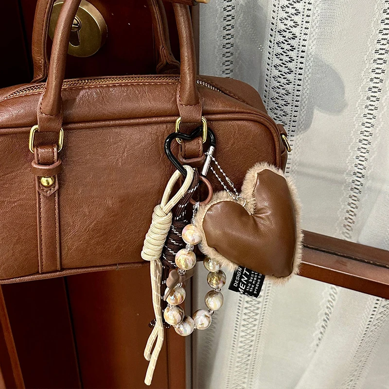 موضة رقيق القلب المفاتيح حبل مضفر حقيبة قلادة كيرينغ قلادة بسيطة كل مطابقة حقيبة اكسسوارات الديكور