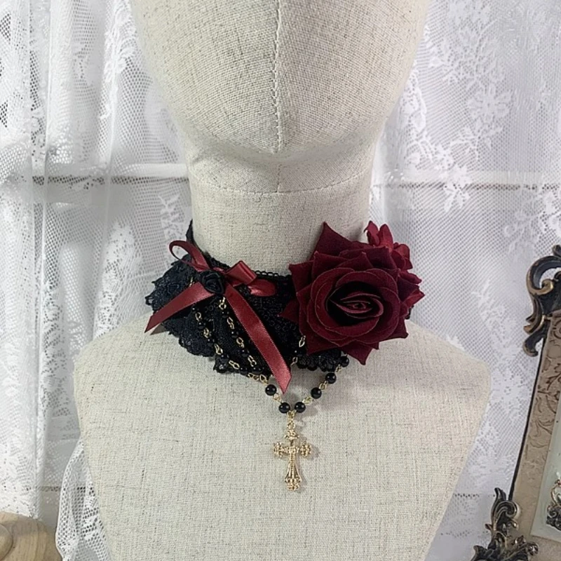 

Lolita Original Handmade Gothic chokers Elegant Gorgeous Versatile Party Flower Wedding Lace Necklace Necklace Accessories