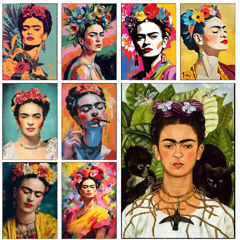 artist painting F-Frida Kahlo Poster Premium Decor Art & Gift for Household Lounge Home Ornaments