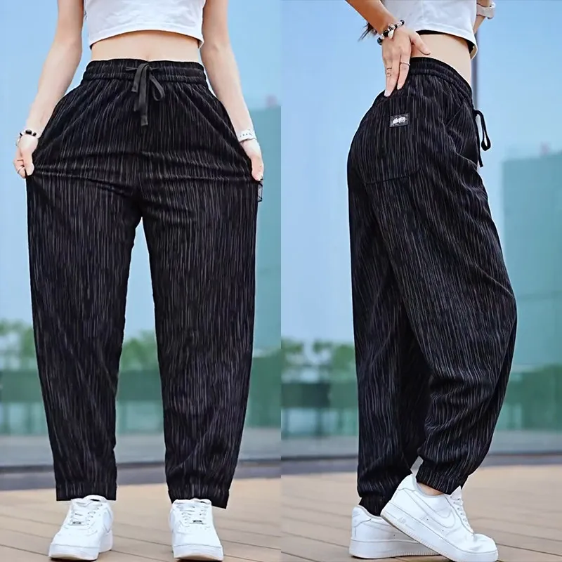 American Style Harlan Casual Pants Women's Trendy Brand Versatile Loose Cuffed Pants Fashionable Summer Thin Breathable Sport...