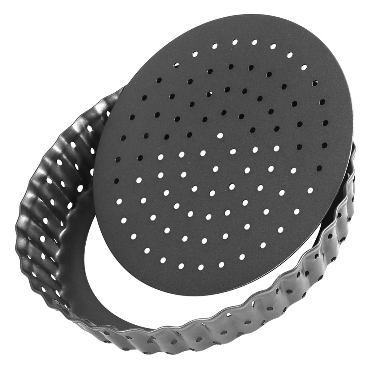 

Round Baking Tart Pan Non-Stick Carbon Steel Pizza Tray Small 5Inch Removable Bottom Pie Mold Easy Release Oven Baking Tool