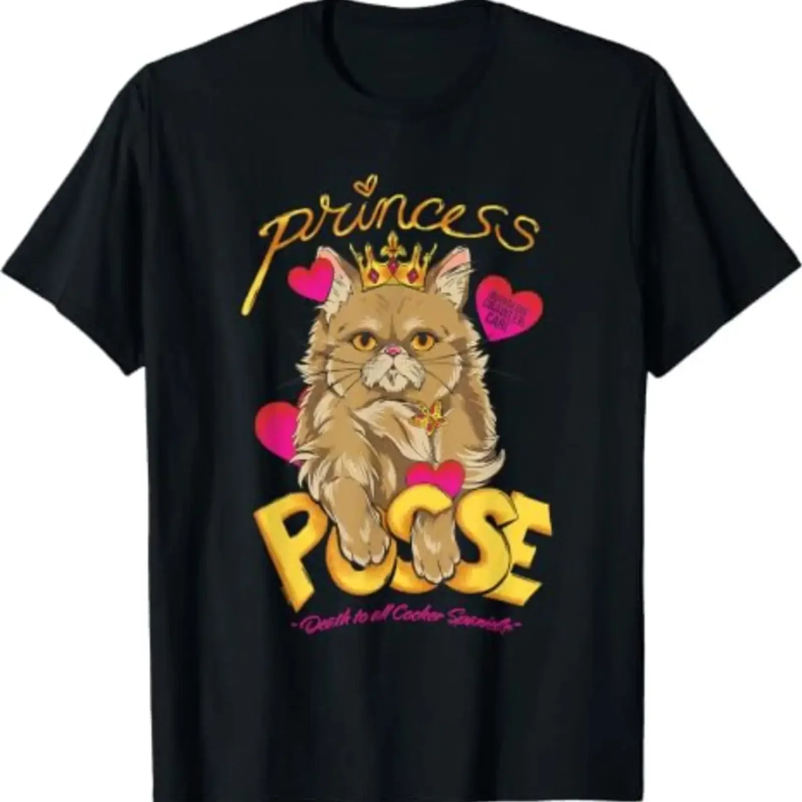 DCC Princess Posse Donut Illustration and Hearts Book Series T Shirt vintage Washed streetwear Stretched Versatile