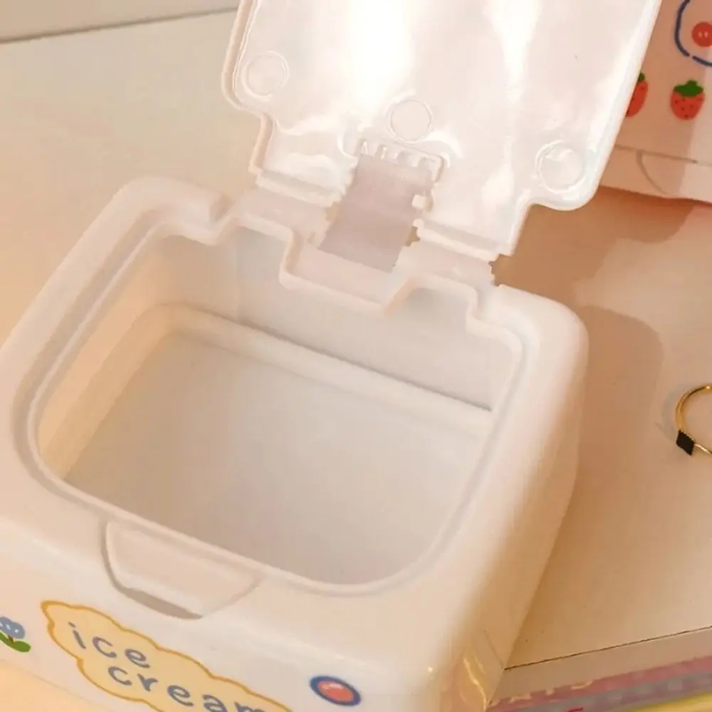 1Pcs Button Desk Organizer Box Kawaii Cartoon Mini Cosmetics Storage Box With Lid Plastic Makeup Organizer Container
