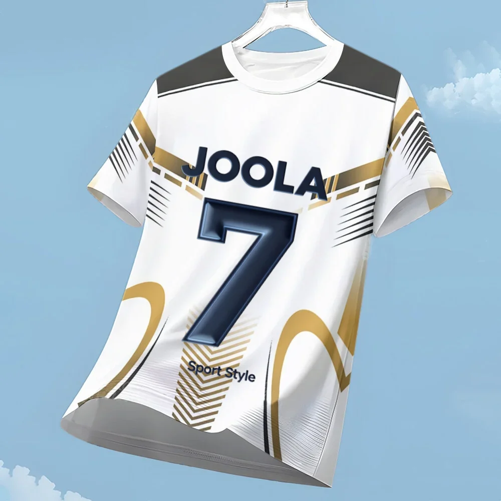 

New Style JOOLA 7 Number Print T-shirt Men Short Sleeve Athletic Table Tennis Top