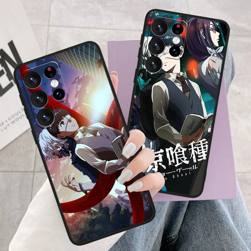 T-tokyo G-ghoul Cool Anime For Samsung S24 S23 S22 S21 S20 FE S10e S10 S9 Ultra Plus Plus Soft Silicone Black Phone Case