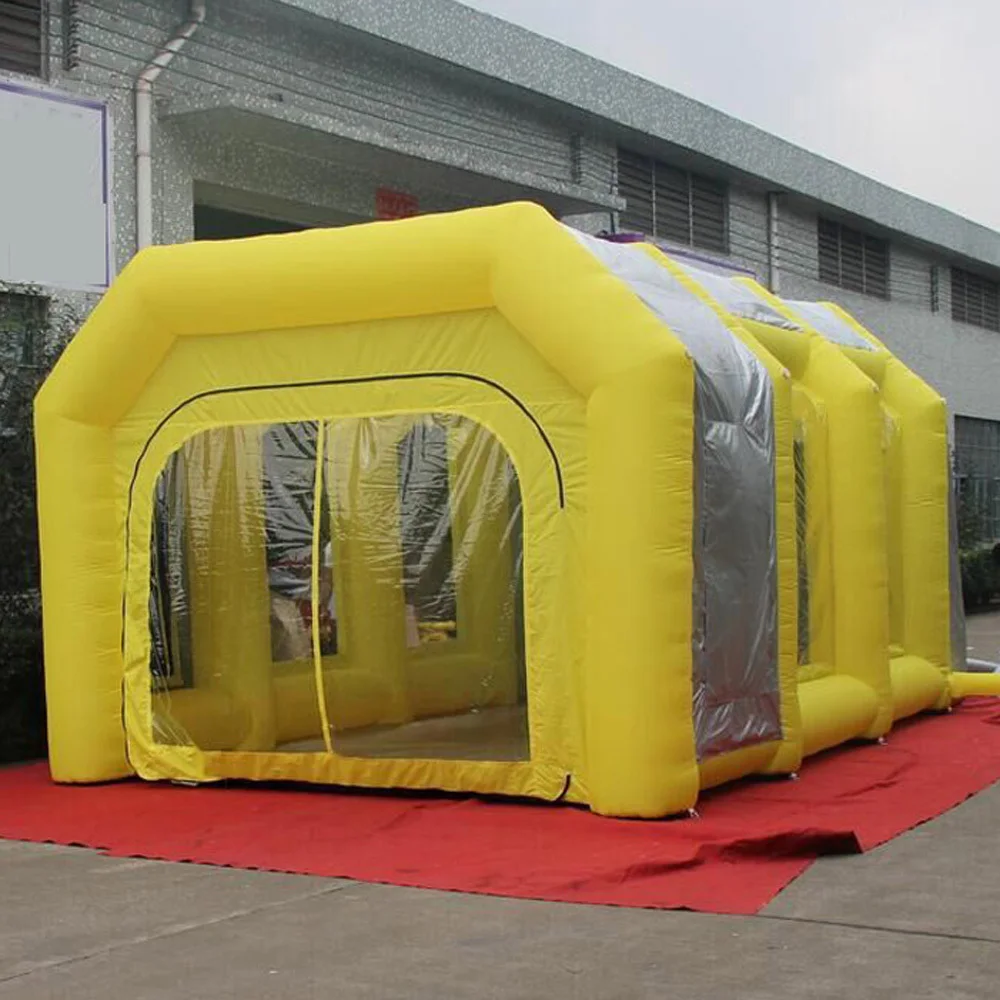 

wholesale Full set 8x4x3m grey/white/blue/Yellow/purple Inflatable Spray Paint Baking Booth Giant Car Painting room Cabin tent