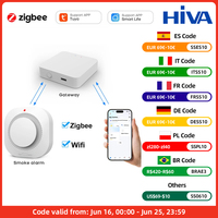 Tuya WiFi ZigBee Smart Smoke Detector Sensor Home Security Fire Protection Smoke Alarm For Security System Via Smart Life APP