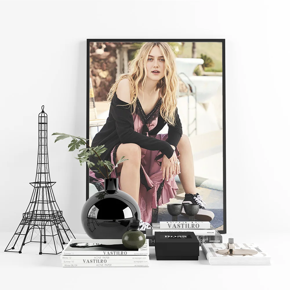 Hannah Dakota Fanning Actress Photo Print Art Star Fashion Modern Canvas Painting Bedside Background Wall Stickers Home Decor