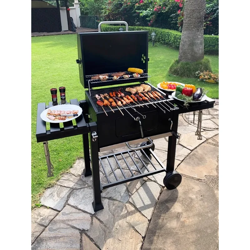 Lepaier Charcoal Barbecue Home Villa Courtyard Barbecue Rack Outdoor Large BBQ American Braised Oven