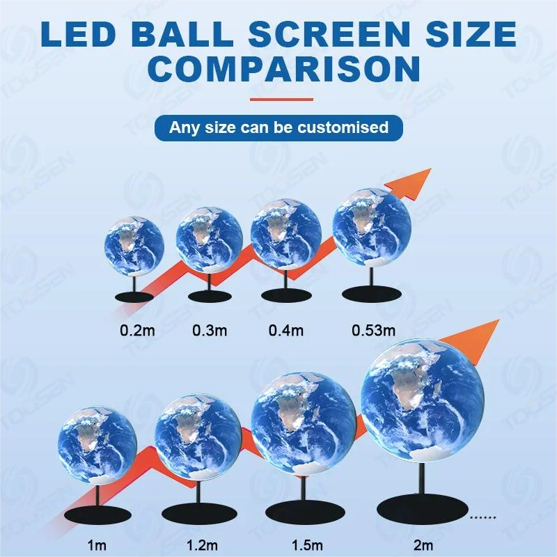 Toosen Factory OEM LED Video Ball P1.5 P1.8 P2 P2.5 Sphere Irregular Shape Spherical LED Panel Globe Screen Display Manufacturer