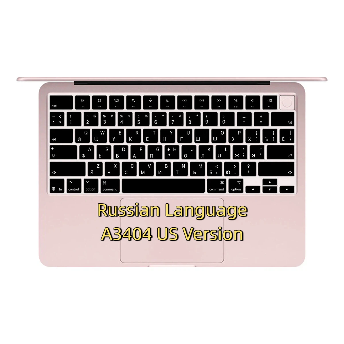 Russian & Korean Black Silicone Keyboard Cover US for MacBook Neo 13 inch (A18) Pro 2026 Model A3404 GB With Touch ID 512GB