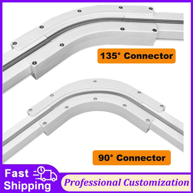 Electric Curtain Track Joint Bracket Connector 90/135 Degree U Type L Type Window for Somfy Jialisi Curtain Rail Accessories