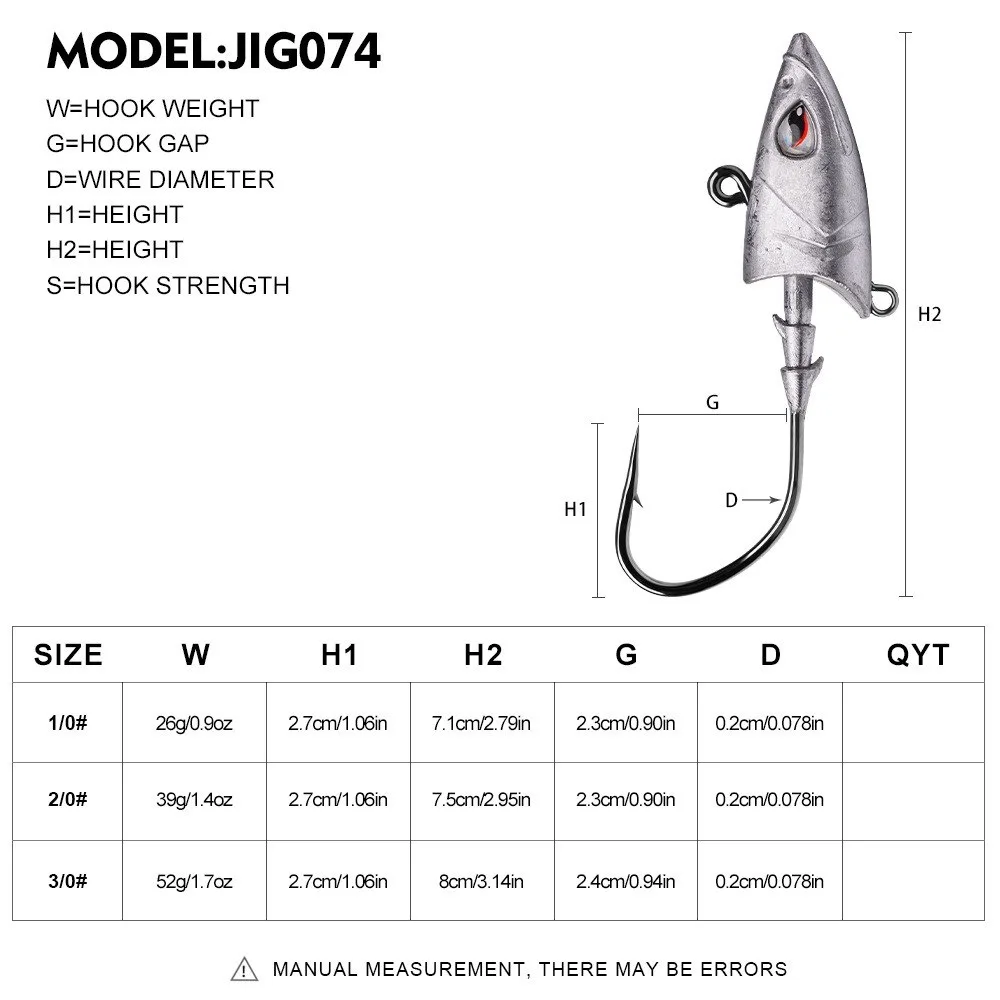 Billings 3D Eyes Jig Head 26-52g Hochkarbon-Stahl Weichköder und Jigköpfe Angelhaken für Swimbait Jig Head Angelhaken – Detail 3