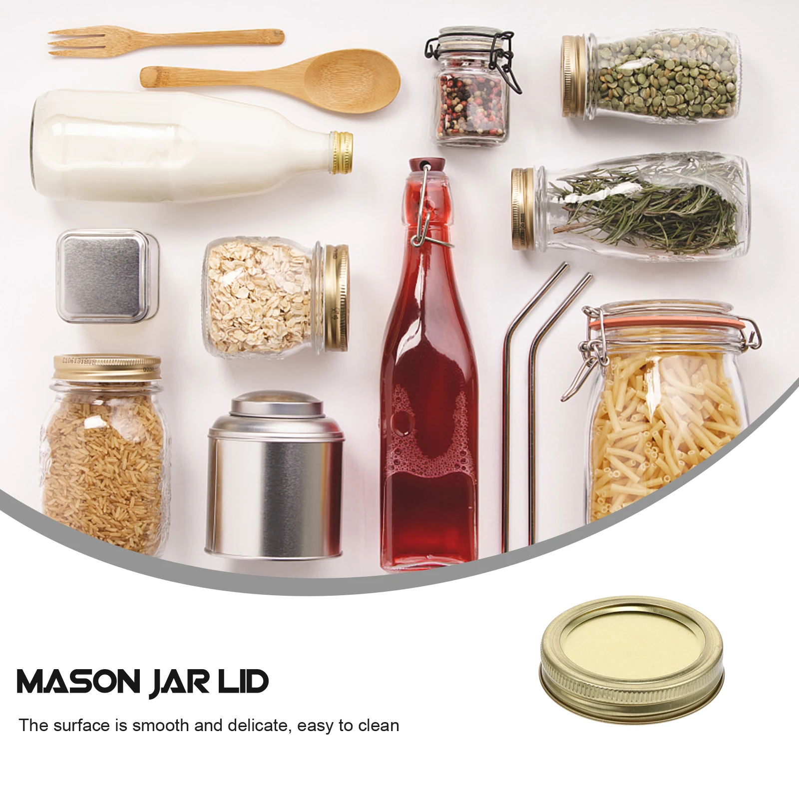 

20pcs Lids 7.0cm Airtight Tinplate Stainless Steel Mason Covers Leakproof Mason Jar Caps Canning Storage Jar for Food