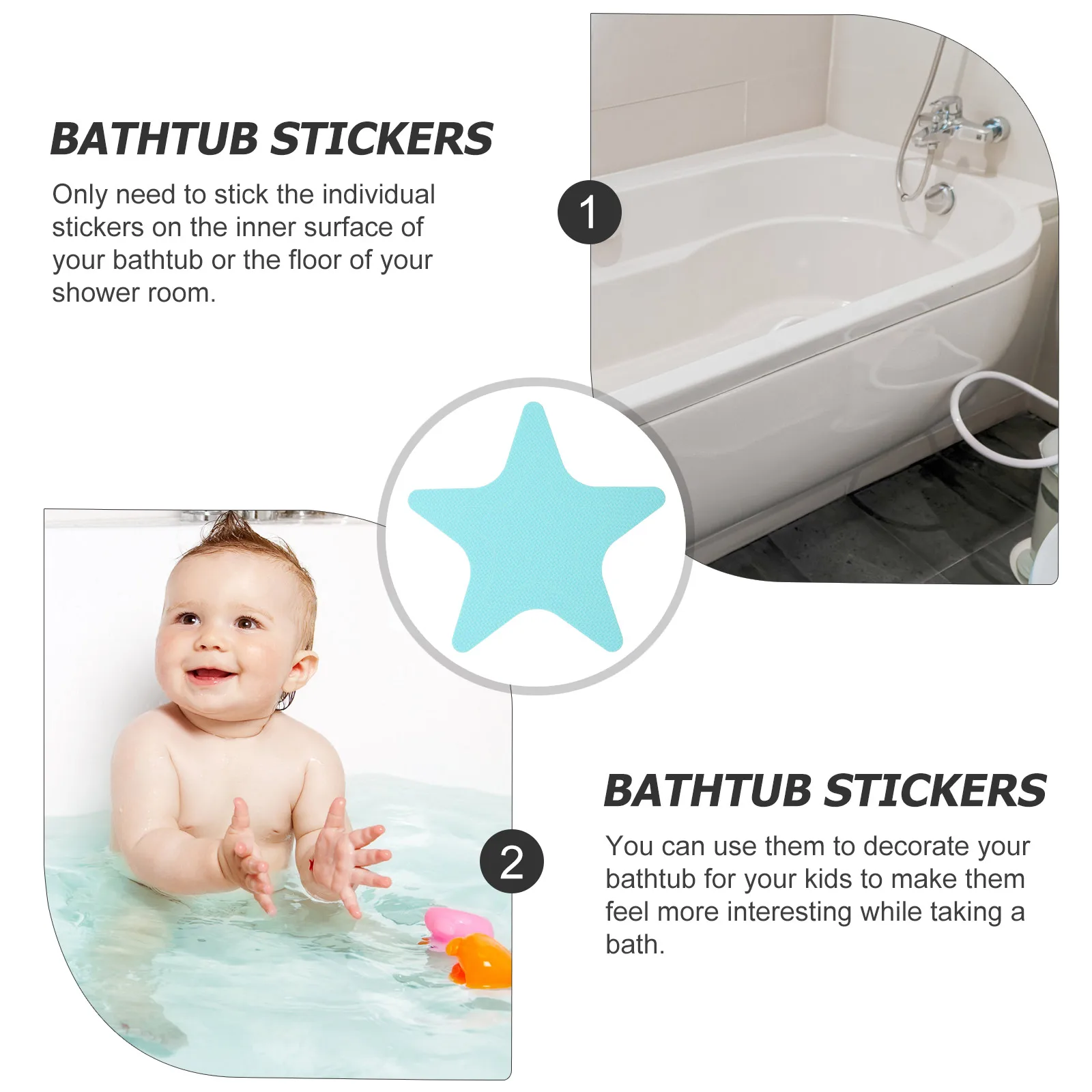 

20pcs Anti-slip Sticker Bathtub Wall Decals Waterproof Non-slip Floor Bathroom Non-Slip Sticker Home Use Stickers