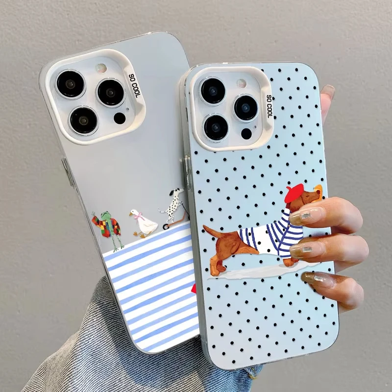 Cute Sleeping Cat Blue Plaid Laser IMD Phone Case For Samsung S25 FE S24 Plus S23 Ultra S22 S21TPU Shockproof Back Cover