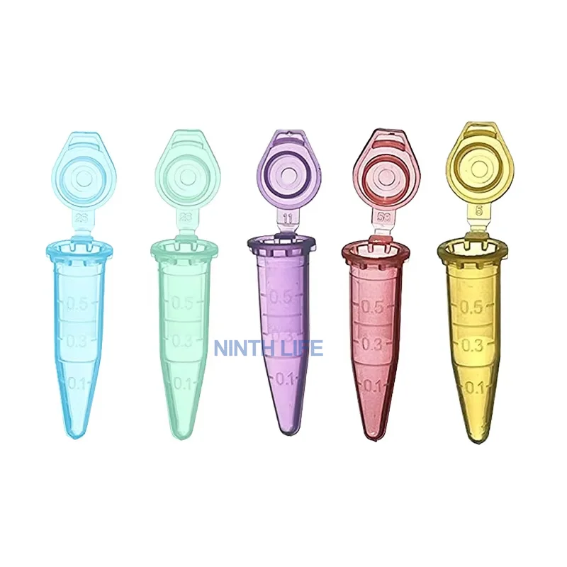 

0.5ml Micro Centrifuge Tubes with Snap Cap Graduated Microcentrifuge Tubes Clear Plastic Test Tube for Lab, 1000Pcs