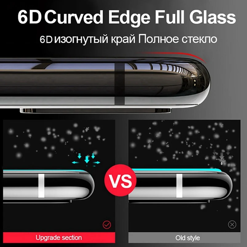 9D Full Glue Glass for VIVO V17 Screen Protector Black Tempered Glass for Vivo V17 Full Cover Tempered Glass Protective film