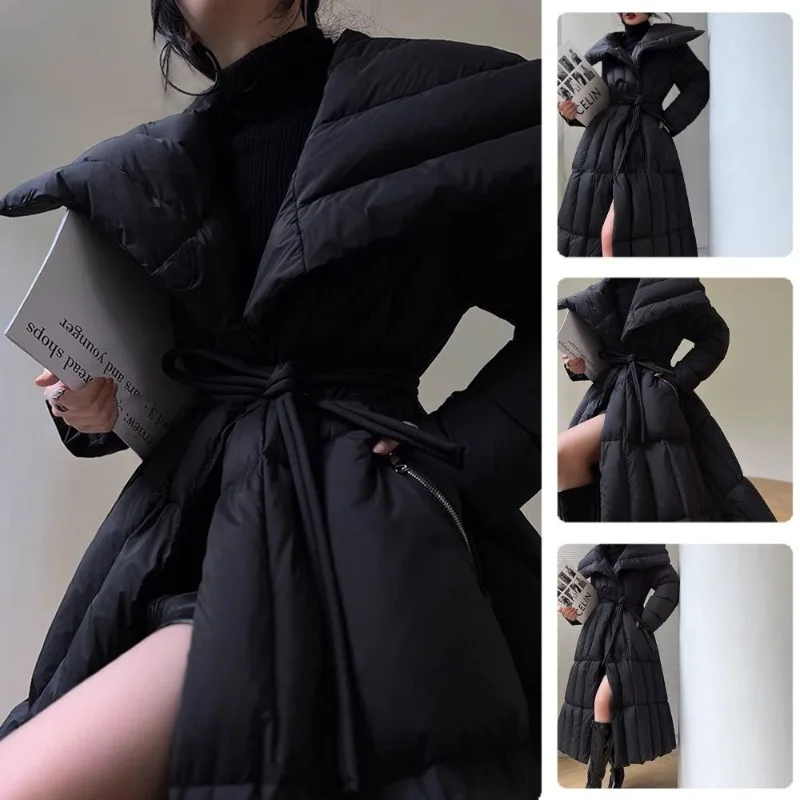 Moda figlia allentata temperamento versatile piumino a tre colori lungo nuovo trapunta giacca calda l'Aura di una forte piombo femminile