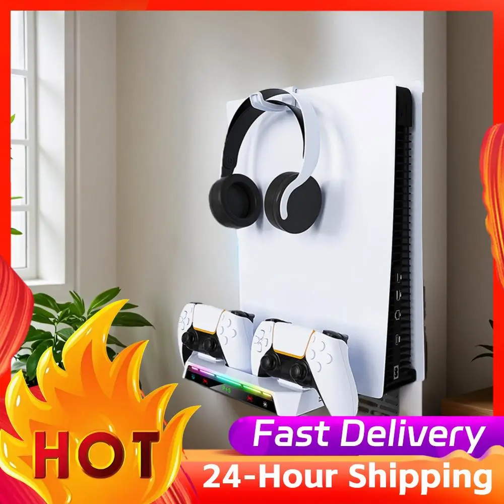 

Зарядная база для геймпадов для консолей PS5/PS5 Slim/PS5 Pro (дисковая и цифровая версии), настенный кронштейн с двойной зарядной станцией для контроллеров