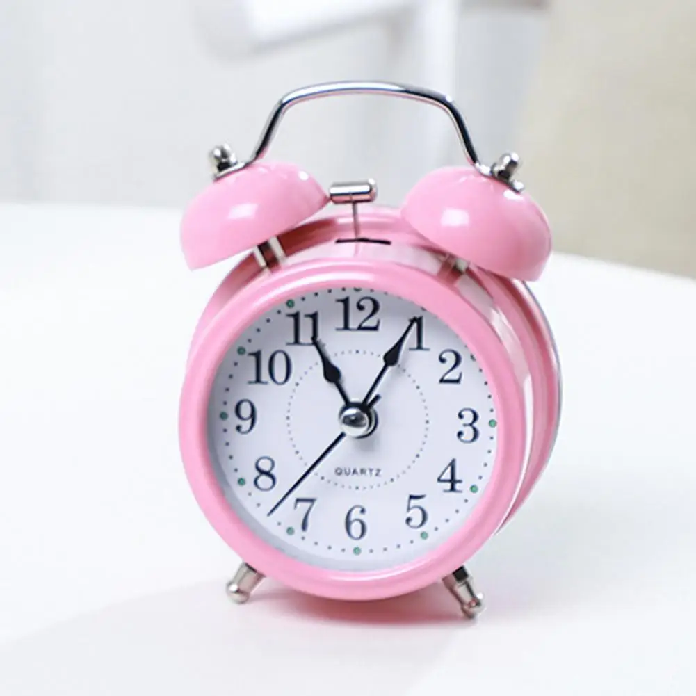 Alarm Clock Twin Bell Silent Movement Metal Heavy Sleepers Alarm Clock Luminous  Alarm Clock