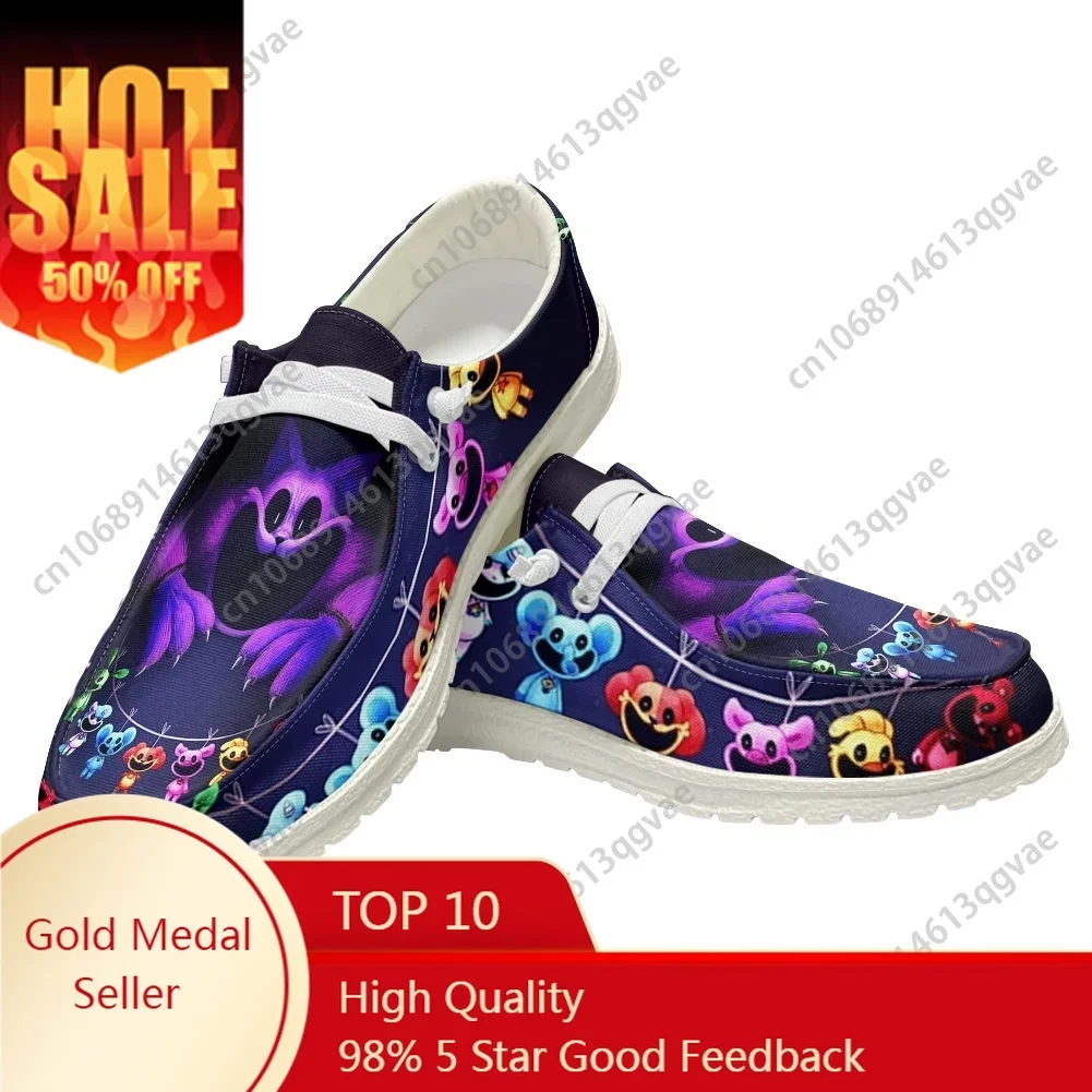 Smilings Critters Game Cartoon Guest Casual Shoes Flat Shoe Men Woman Breathable Outdoor Lightweight Footwear Custom Shoe