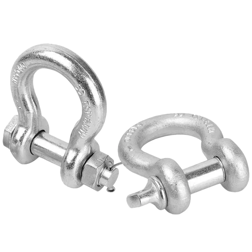 2 Pcs D shaped Shackles 1 4 5 16 Heavy Duty Galvanized Bow Shackle Lifting Rigging Hardware Anchor Trailer Tow Safe Secure Multi