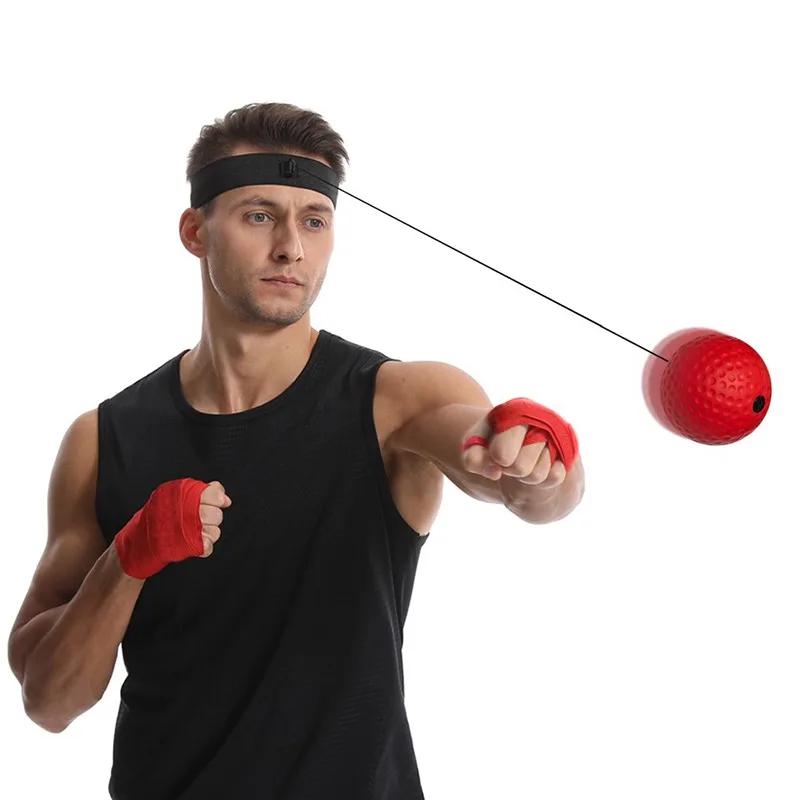 Bola de perfuração montada na cabeça, velocidade de combate, sanda, treinamento, boxe, reflexo, casa, fitness, exercício, equipamento de boxe, acessórios