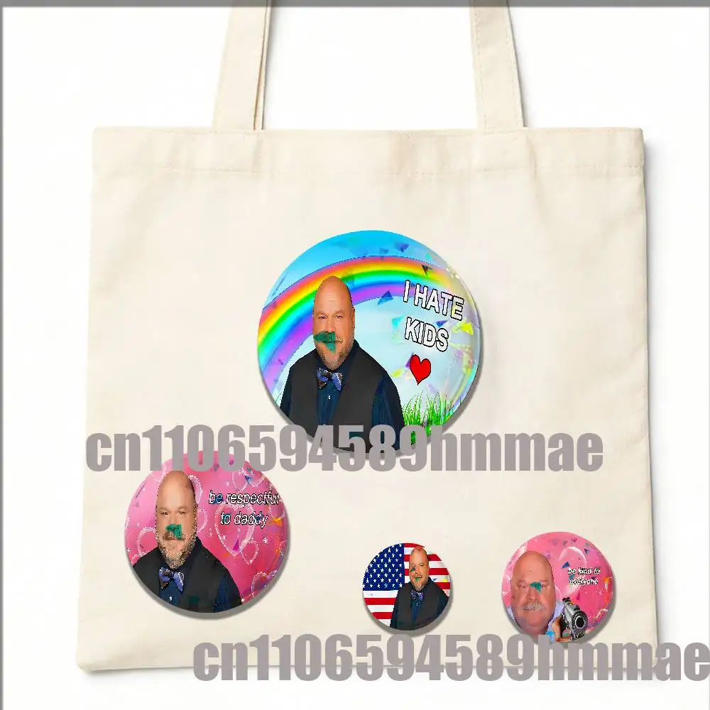 

America USA Be Respectful To Daddy I HATE KIDS Funny Round Pins Insignia Badge Case For Clothes Hats 32mm Ornament Brooch Button