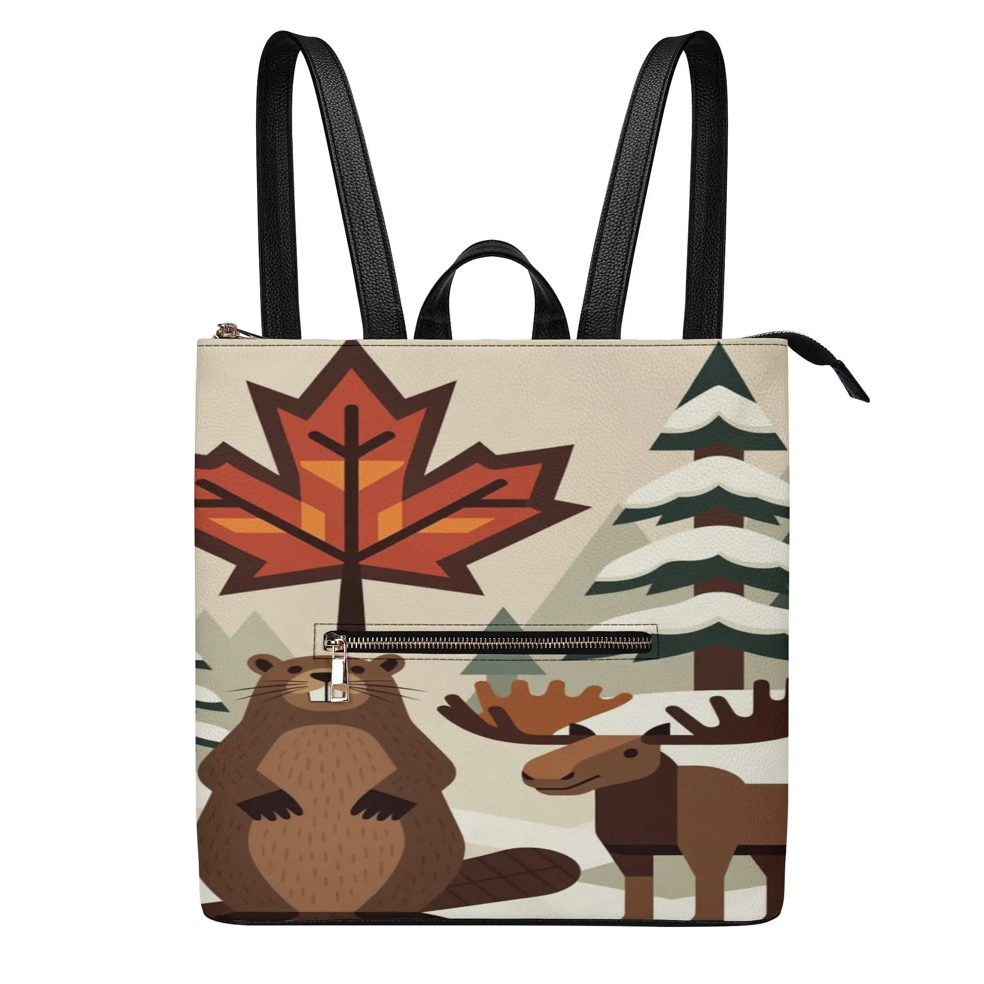

Christmas Party Backpack High-Quality Artistic Storage Bag Custom Pattern Canadian Design Women'S Backpack 2026 New