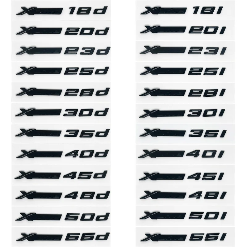 

3D Xdrive 20d 30d 35d 40d 50d 20i 25i 30i emblema de guardabarros de coche pegatina de insignia de maletero para BMW X1 X3 X4 X5