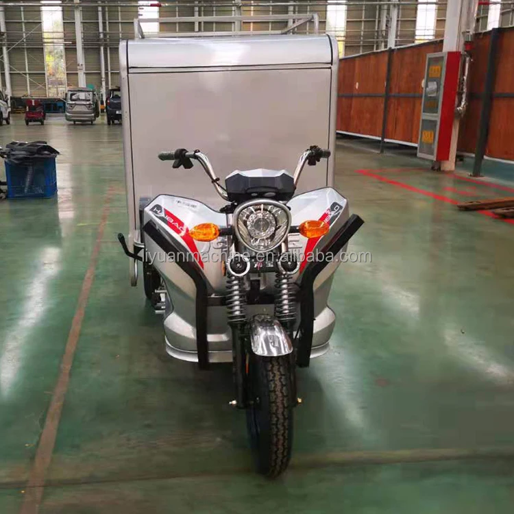 Electric Tricycle With Roof Motorized Tricycles For Handicapped Steel 60V Cargo Closed Eec Cargo Tricycle Motorcycle 150cc 200kg