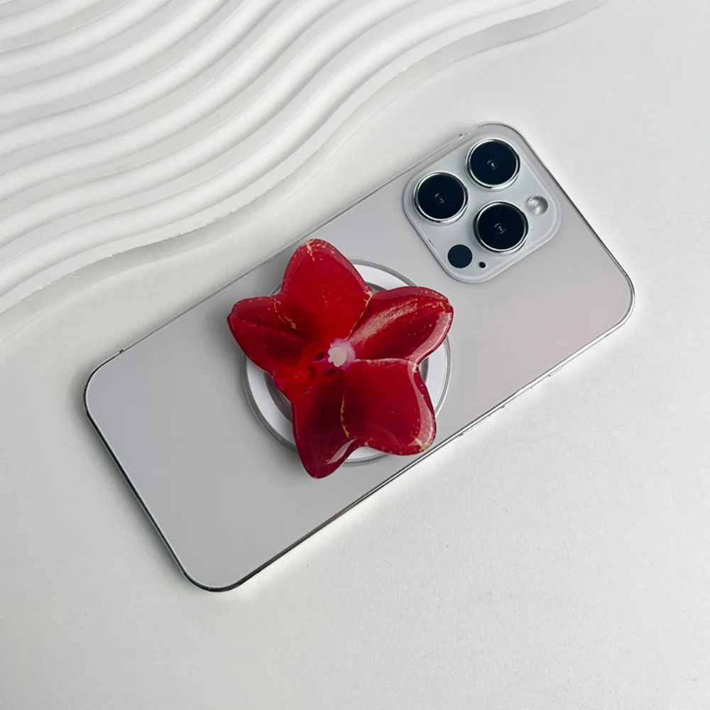 

Акриловый магнитный держатель для телефона, складная Cymbidium, ручка для телефона, элегантное крепление для телефона с орхидеей, кольцо на палец для iPhone, Magsafe