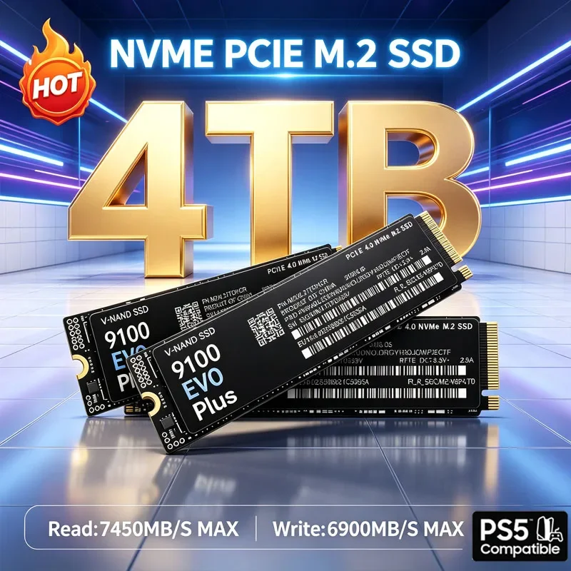 7400MB/s Internal M.2 NVMe SSD 9100 EVO Plus PCIe Gen4.0 X4 TLC 3D NAND 500GB 1TB 2TB 4TB 2280 Gaming Drive For PS5 PC Laptop