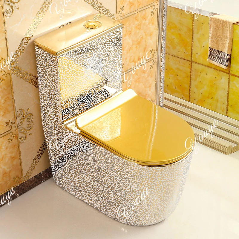 European-style golden toilet super swirl siphon silent deodorant toilet personalized household bathroom creative toilet