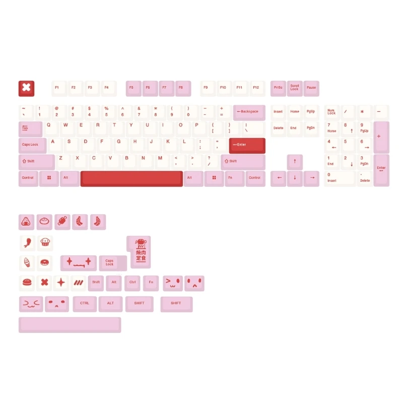 133-Key DyeSublimation Keycap CherryProfile PBT Keycaps for Mechanical Keyboards X3UF