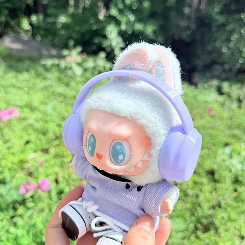 

For Labubu Fashion Earphone Accessories 10cm Cotton Doll Earphones Macaron Doll Color Earphones